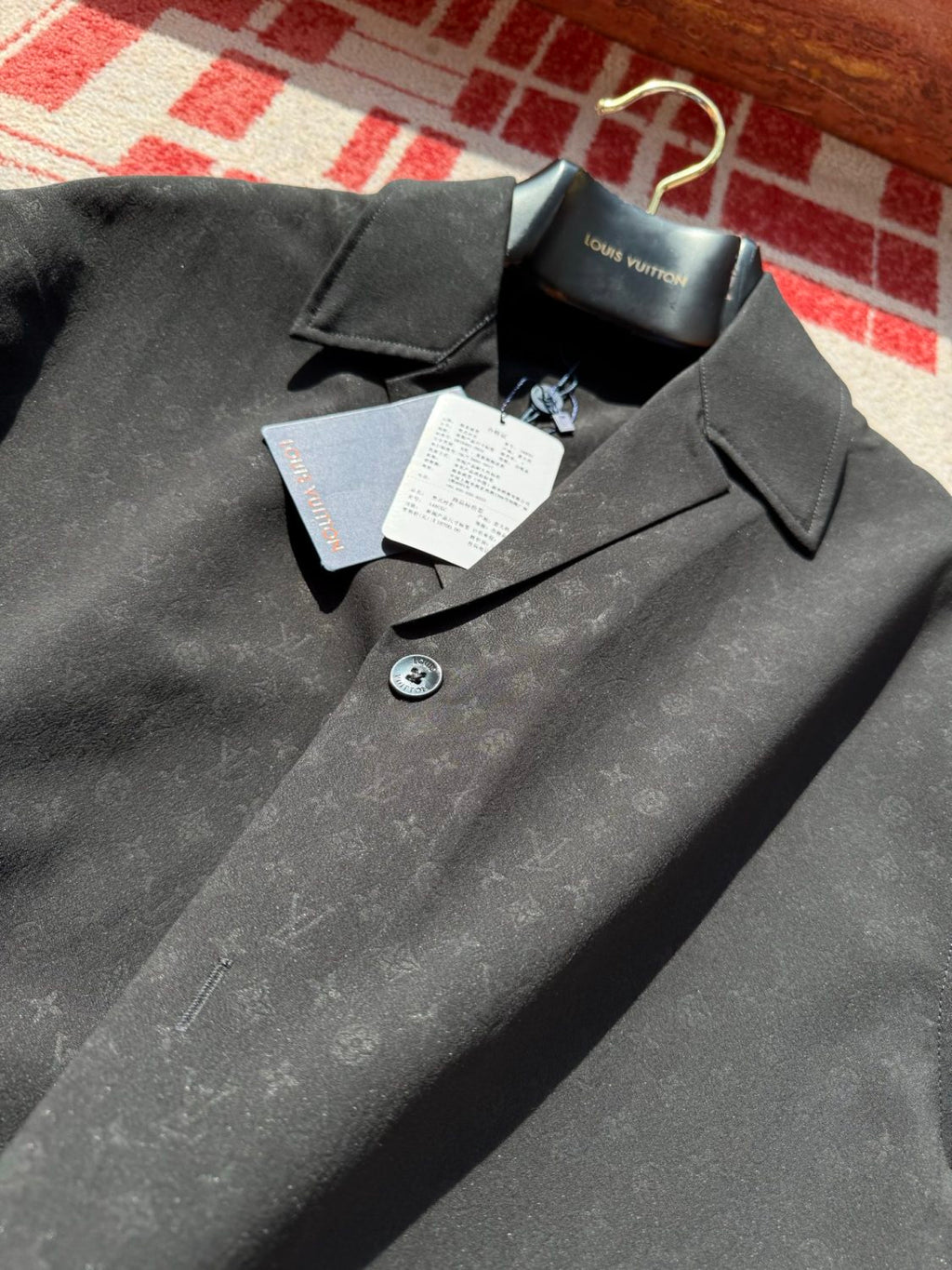 Louis Vuitton Men's Summer Solid Color Embroidered Full Print Silk Blend Single Breasted V-neck Short Sleeved Shirt #77565