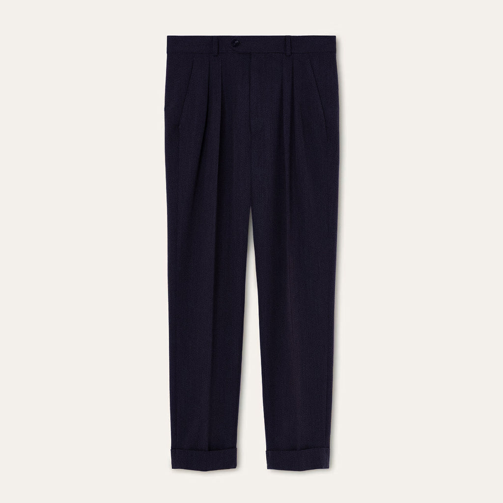 Loro Piana Men's Stafford Mid-Rise Straight-Leg Wool Solid-Color All-Season Casual Pants Ngvp #2563