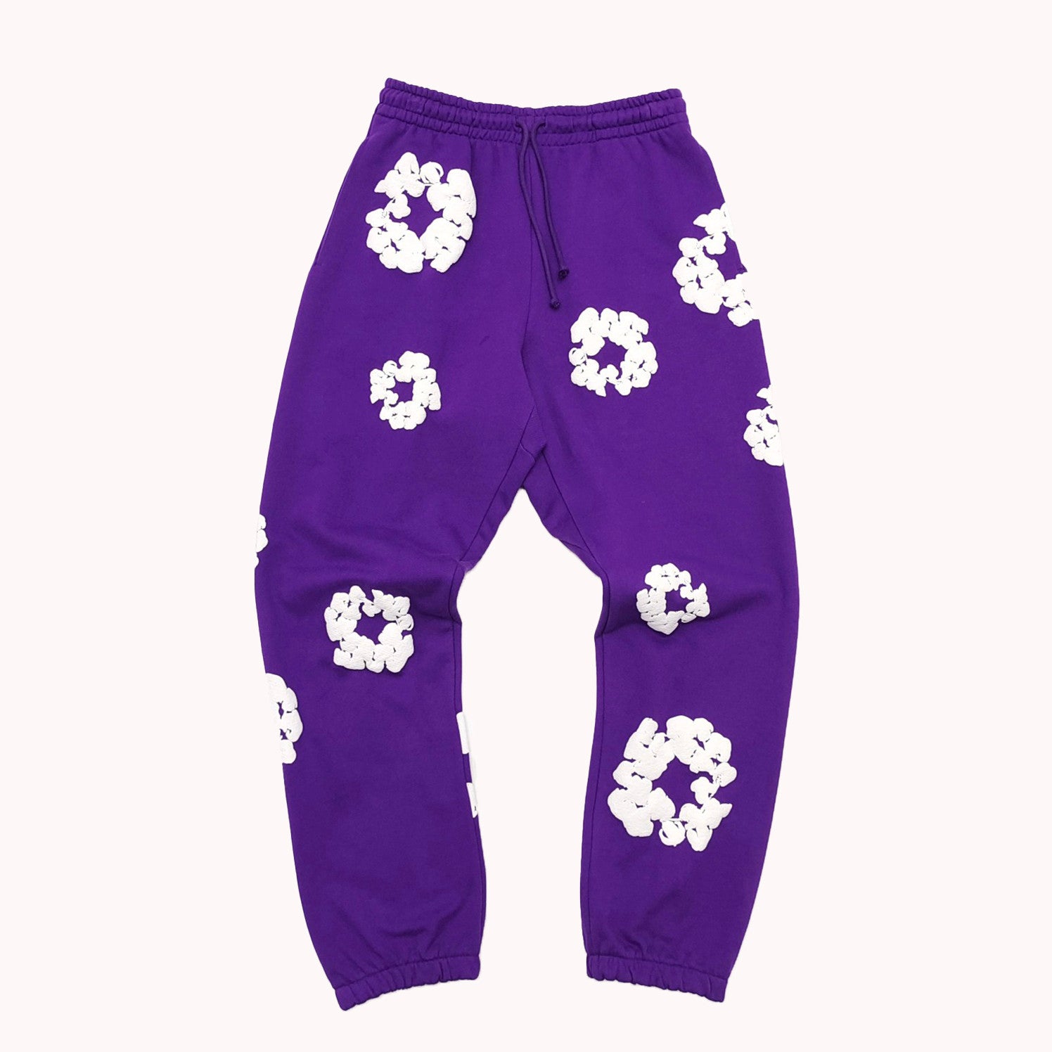 Denim Tears Men's And Women's Spring And Autumn Fashion Trends High Street Kapok Flower Casual Cotton Ribbed Loose Pants Ngvp #8877