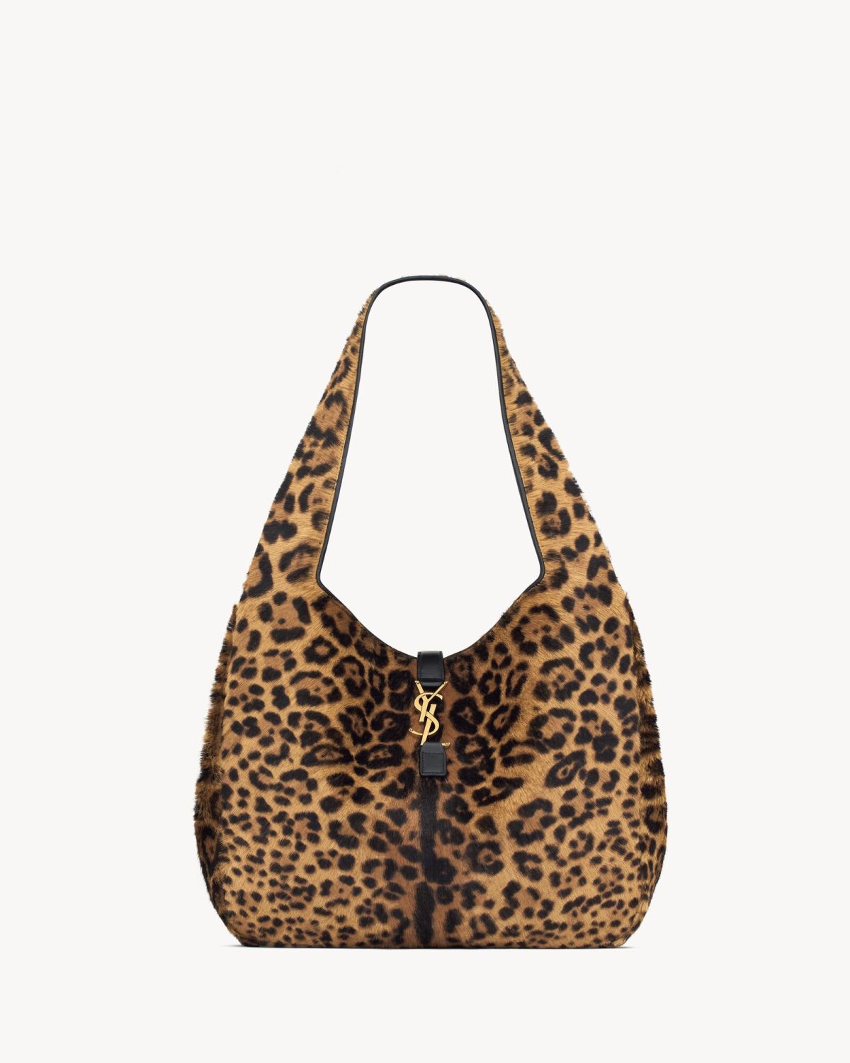 Saint Laurent Le 5 À 7 Bea Shearling-effect Handbag Ysl Bea Horizontal Tote Leopard-print Leather Tote Fashionable Luxury Elegant Clutch Spacious Capacity Bag 763435AAD0N2063 #195462