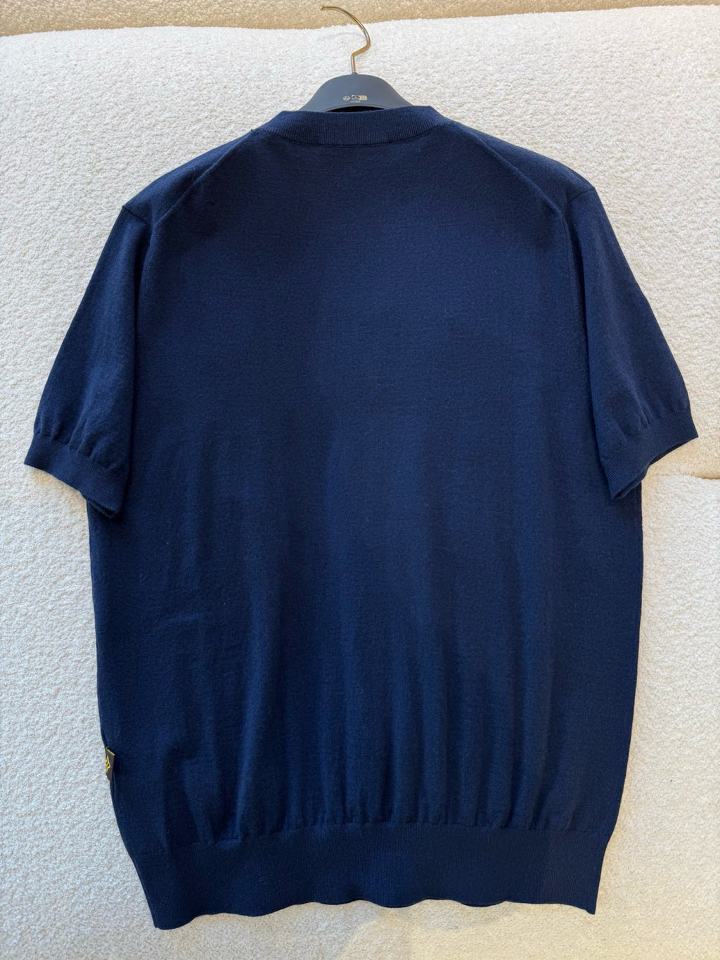 Louis Vuitton Women's Spring And Summer Nautical Series Blue Knitted T-shirt Fashion Trend Jacquard Casual Round Neck Top #81629