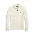 Ralph Lauren Men's Spring/Fall/Winter Half-Zip Stand Collar Logo Embroidered Solid Color Cable-Knit Long-Sleeve Sweater #81536