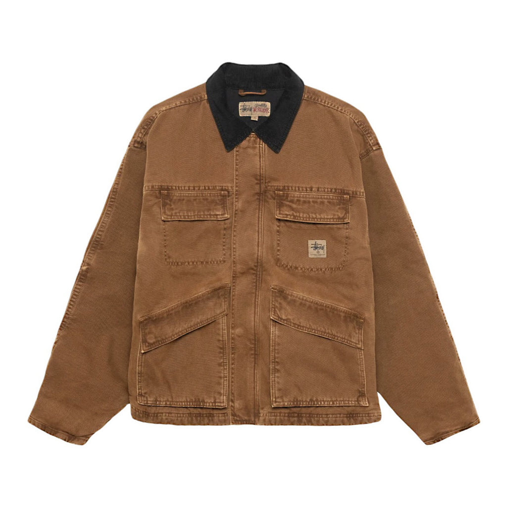 Stussy Men's Autumn and Winter Solid Color Pocket Zipper Warm Workwear Long Sleeve Jacket #73616