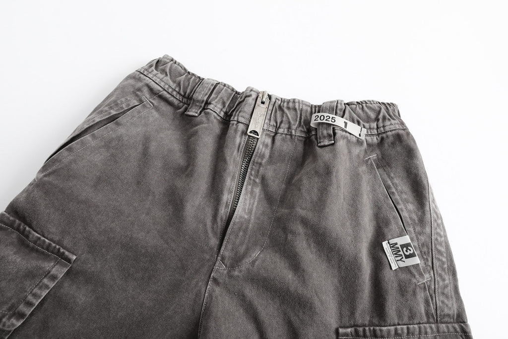 Maison Mihara Yasuhiro Men's Faded Effect Work Pants Summer Vintage Loose Zipper Large Pocket Shorts Ngvp #1921