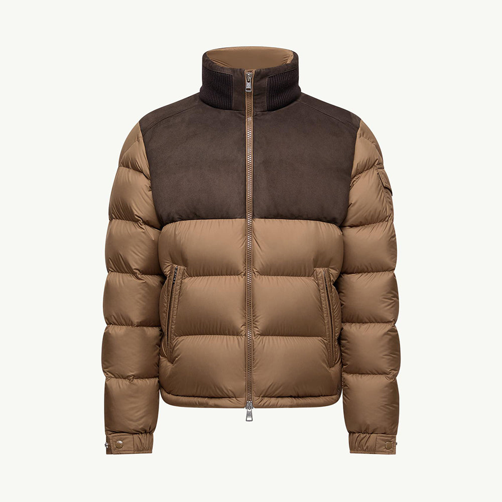 Moncler Beige Cheverny Suede Short Down Jacket Short Down Jackets #335922
