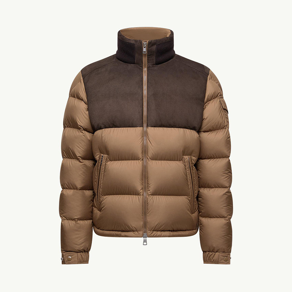 Moncler Beige Cheverny Suede Short Down Jacket Short Down Jackets #335922