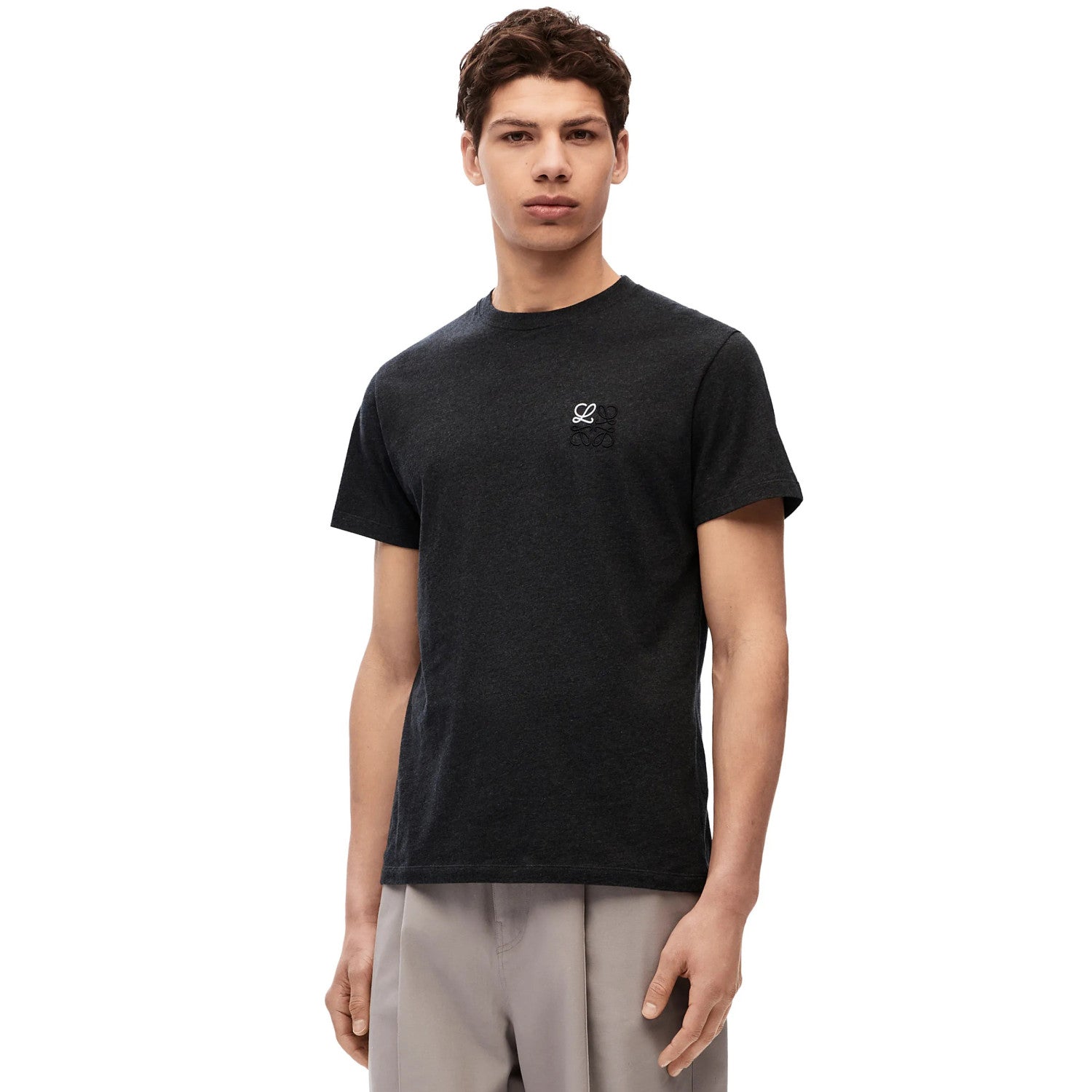 Loewe Men's Summer Logo Embroidery Round Neck Cotton Short Sleeve T-Shirt #72361
