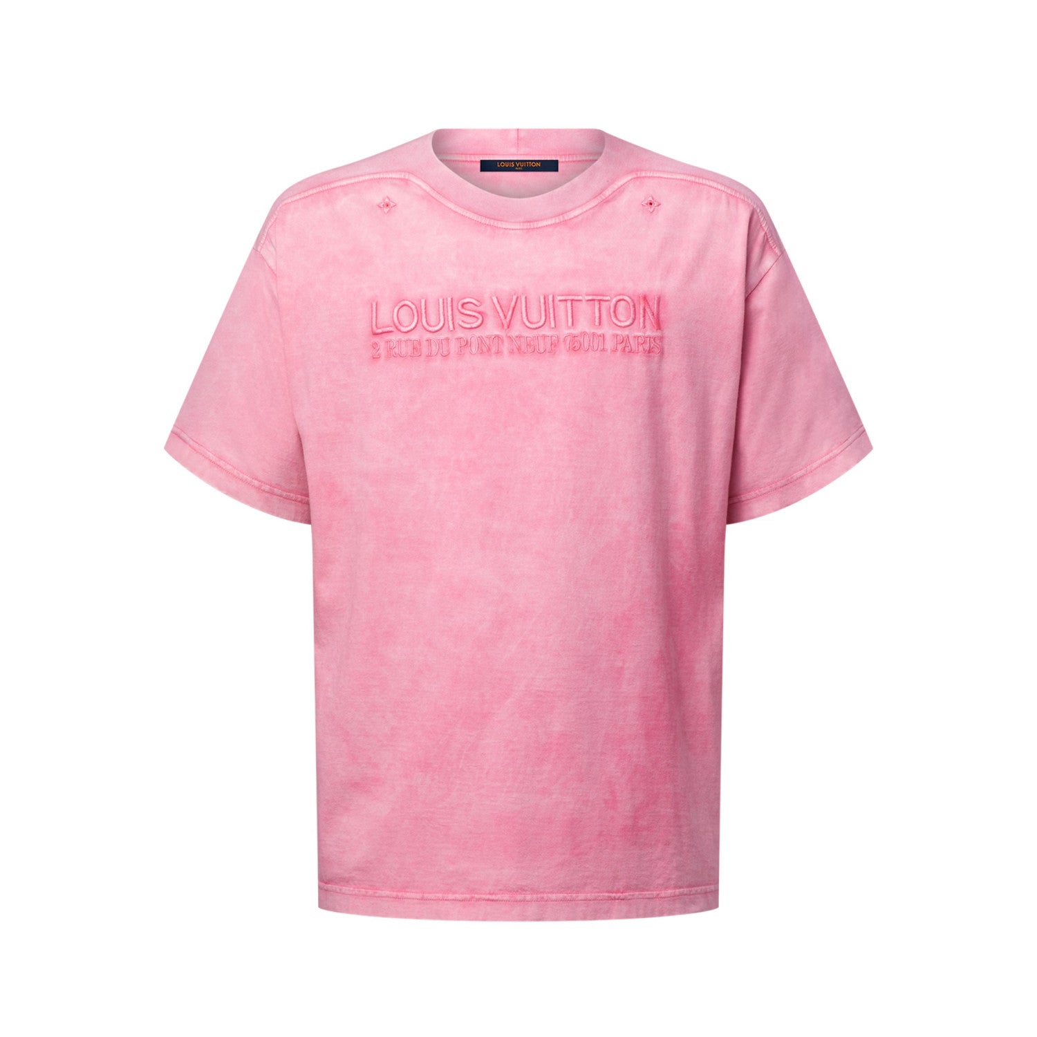 Louis Vuitton Men's And Women's Summer Solid Color Embroidered Letter Print Cotton Crew Neck Short Sleeve T-shirt #77211