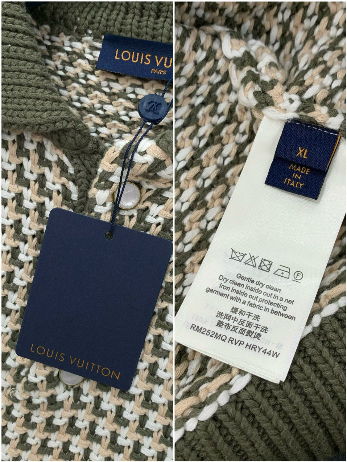 Louis Vuitton Men's Spring/Summer Color-Block Jacquard Knit Lapel Short-Sleeve Polo Shirt Ngvp #2387