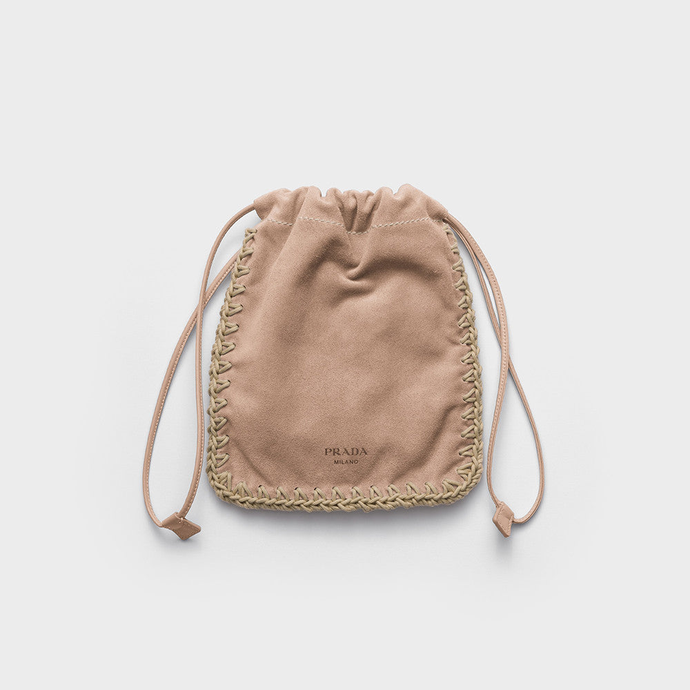 Prada Agave Suede Smartphone Case Men's And Women's Fashionable Small Bag Storage Pouches Crossbody Bags And Woven Bags 1ZT092_2FP1_F0384 #84418A