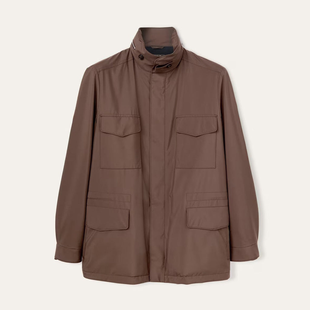 Loro Piana Men's Spring Solid Traveller Windmate® Jacket Standing Collar Long Sleeve Zipper Casual Fitted Jacket Ngvp #8652