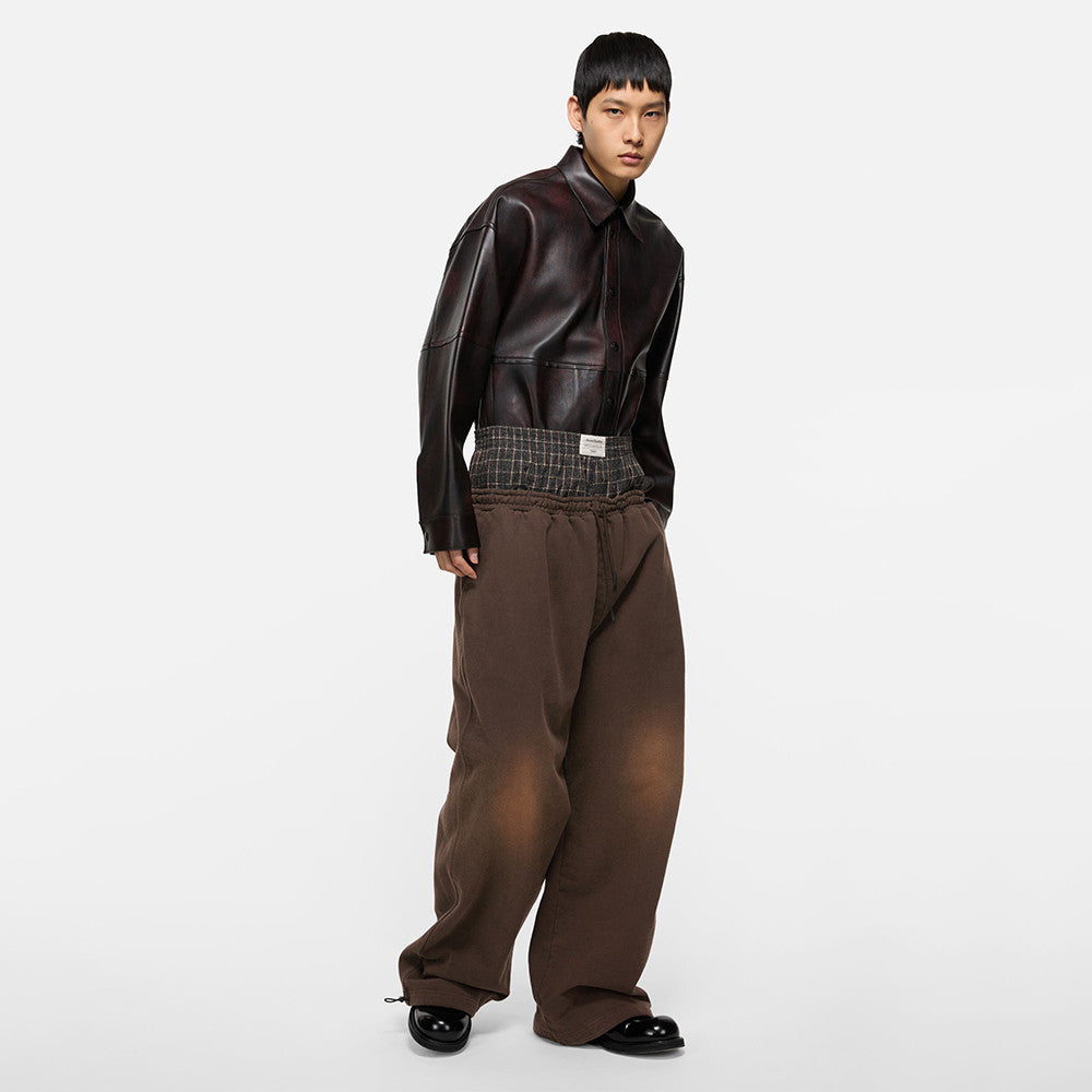 Acne Studios Layered logo sweatpants Dark Brown #336631