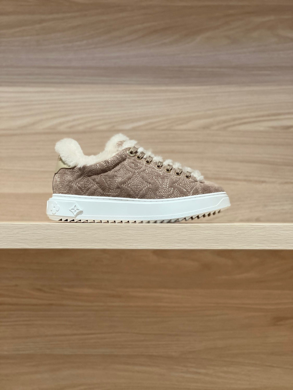 Louis Vuitton Women's Time Out Sneaker Suede Round Toe Lace-up Low-top Sneakers #333372