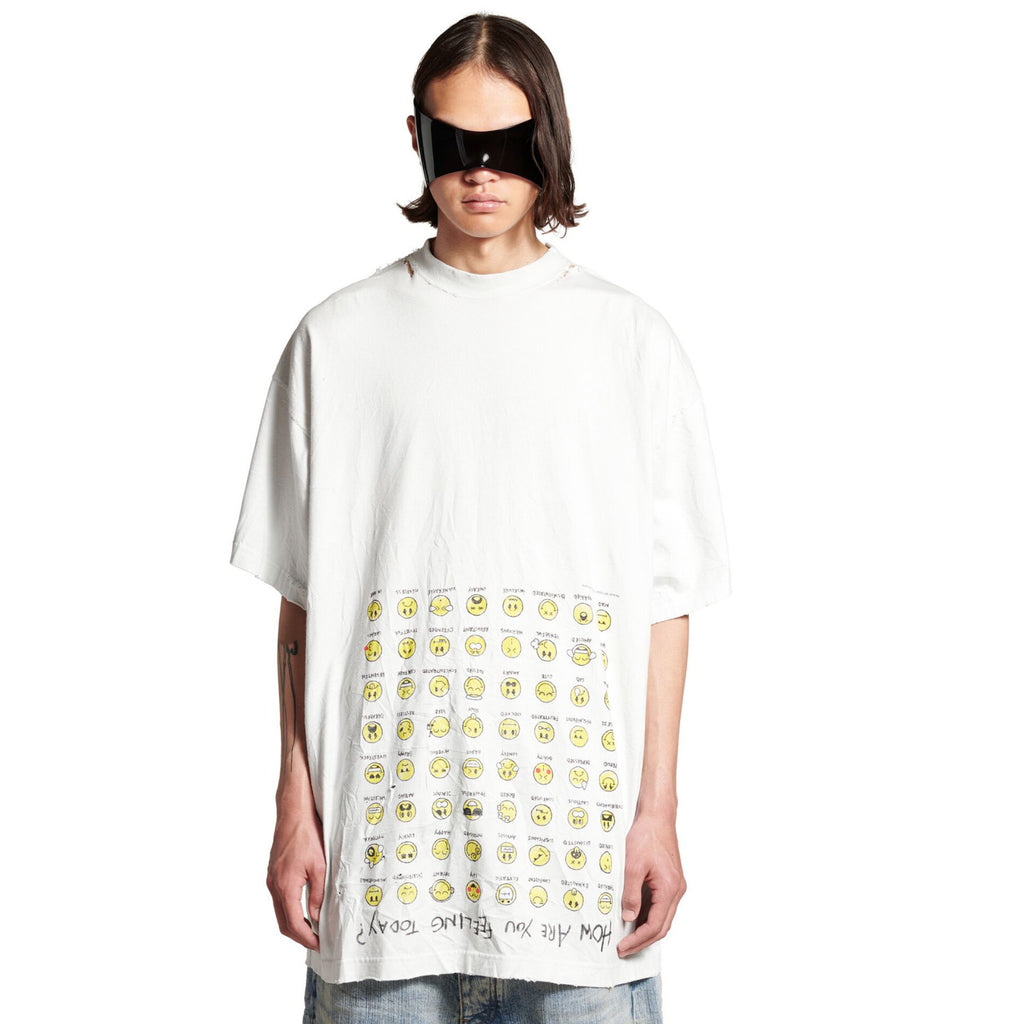 Balenciaga Men Women HOW ARE YOU FEELING TODAY Printed Round Neck Cotton Summer Straight Loose Solid Color Short Sleeve T-Shirt Ngvp #9555