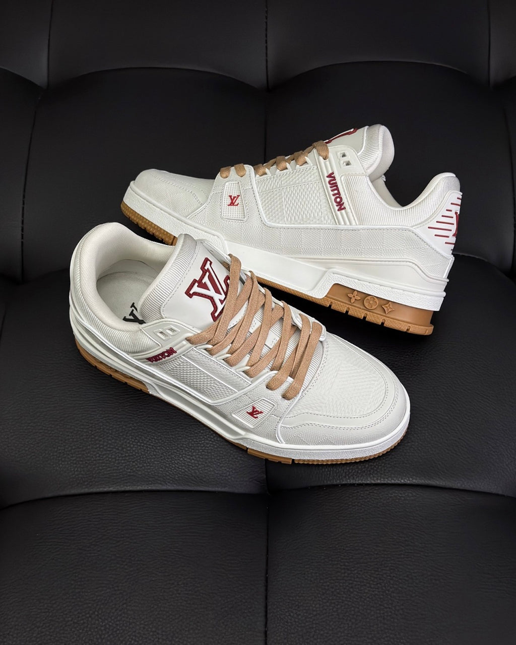Louis Vuitton LV Trainer Men's Four Seasons Solid Color Cowhide Low-top Lace-up Flat Casual Shoes #76943