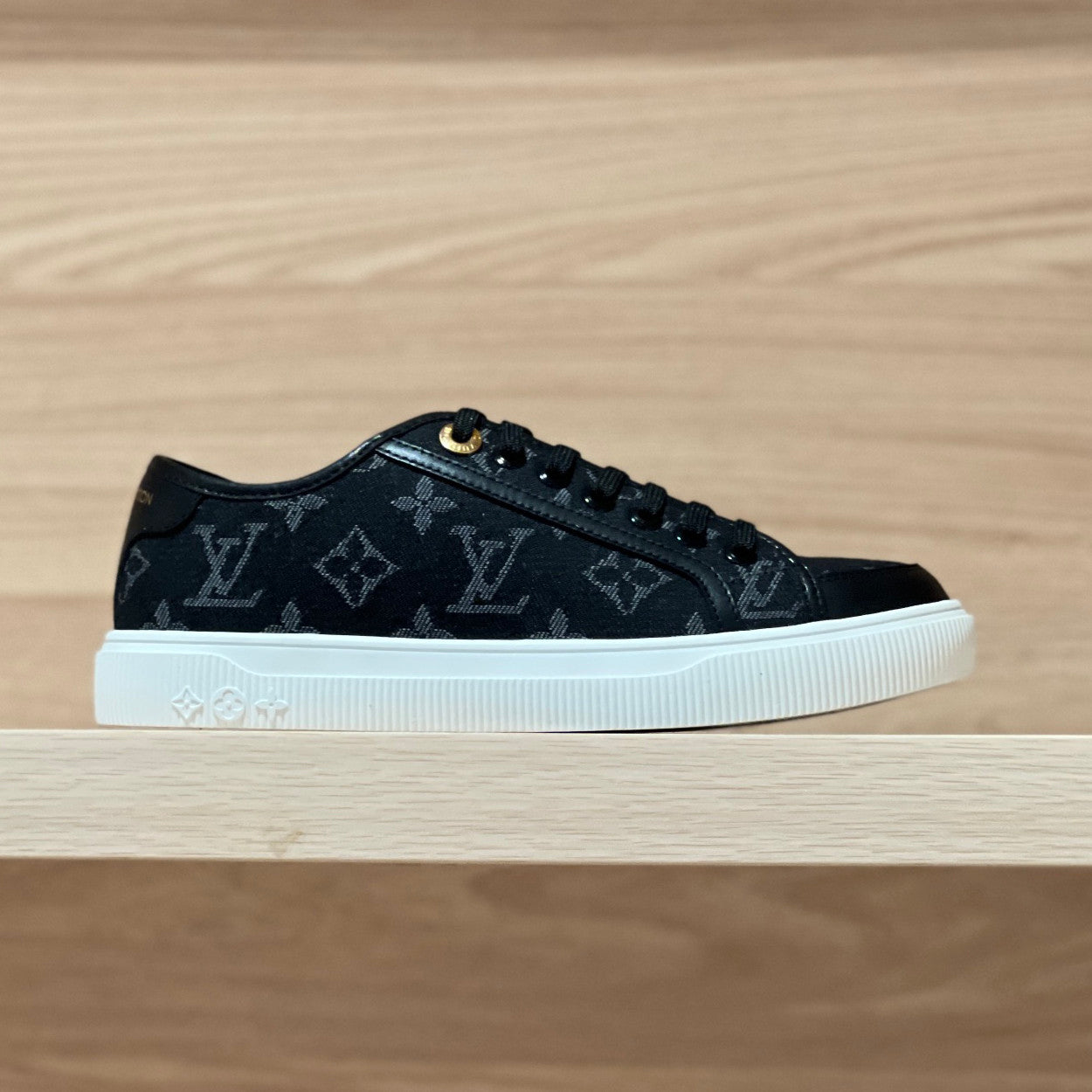 Louis Vuitton LV Lagoon Men's And Women's Solid Color Letter Print Lace-up Low-top Denim Leather Sneakers Shoes #77732