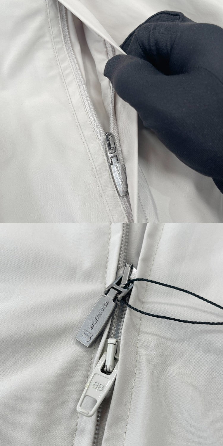 Balenciaga Men's Spring/Autumn Solid Color Embroidered Logo Print Zipper Long Sleeve Jacket #77782