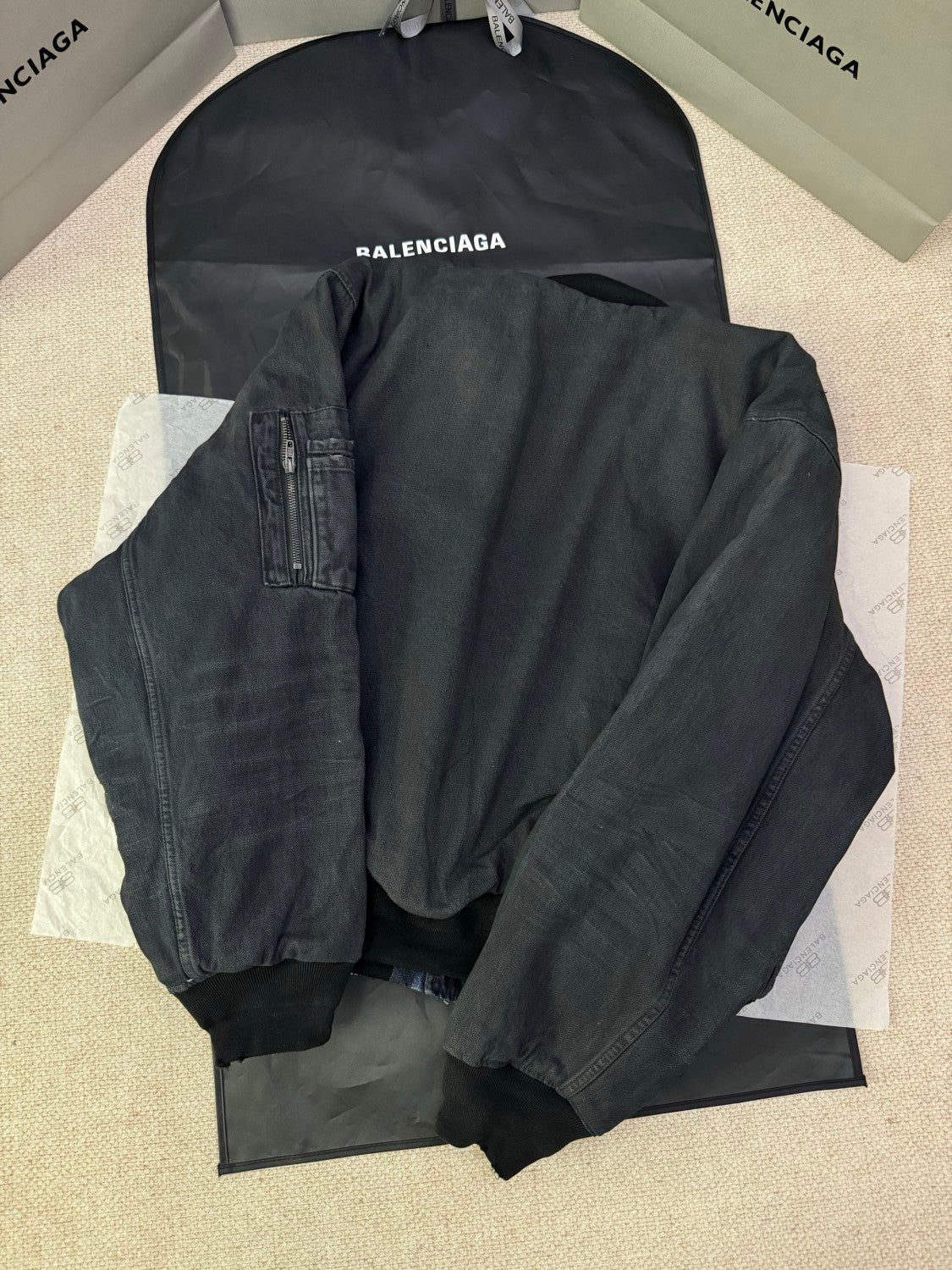 Balenciaga Men's And Women's Spring/Fall Fashion Casual Crewneck Zipper Washed Distressed Splatter-Print Cotton Jacket Down Jacket Coat #78737
