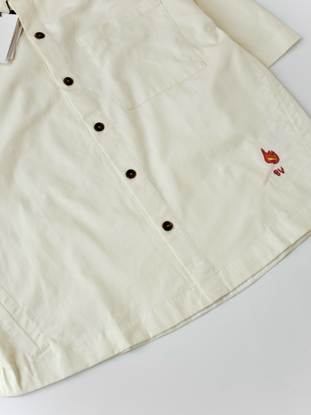 Bottega Veneta Men's Summer Solid Color Embroidered Matchstick Print Single Button Short Sleeve Shirt #77111