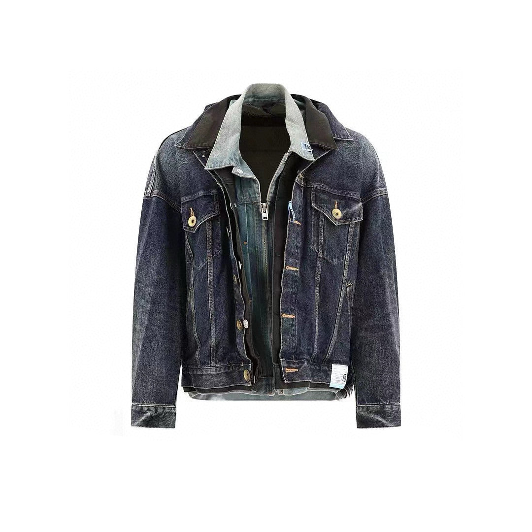 Maison Mihara Yasuhiro  Men's Spring/Summer Fashion High Street Trend Multi-Layered Buttoned Old Loose Denim Jacket Ngvp #7687