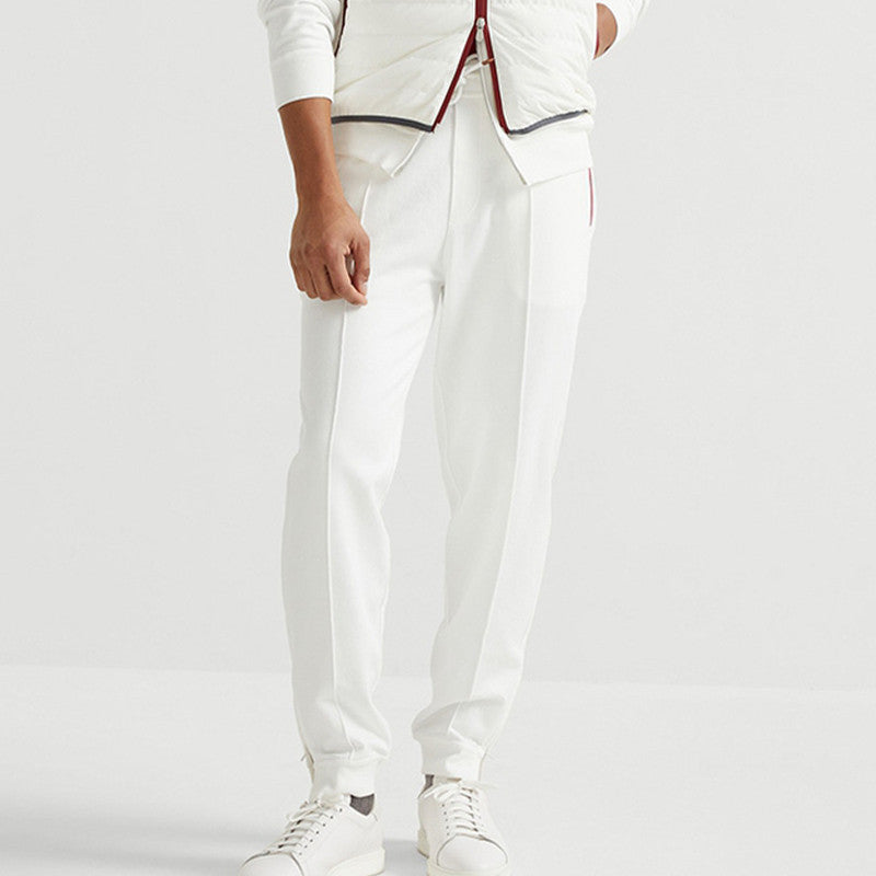 Brunello Cucinelli Men's Lace-up Sweatpants Four Seasons Solid Color Cotton Casual Drawstring Trousers Pants Ngvp #1767