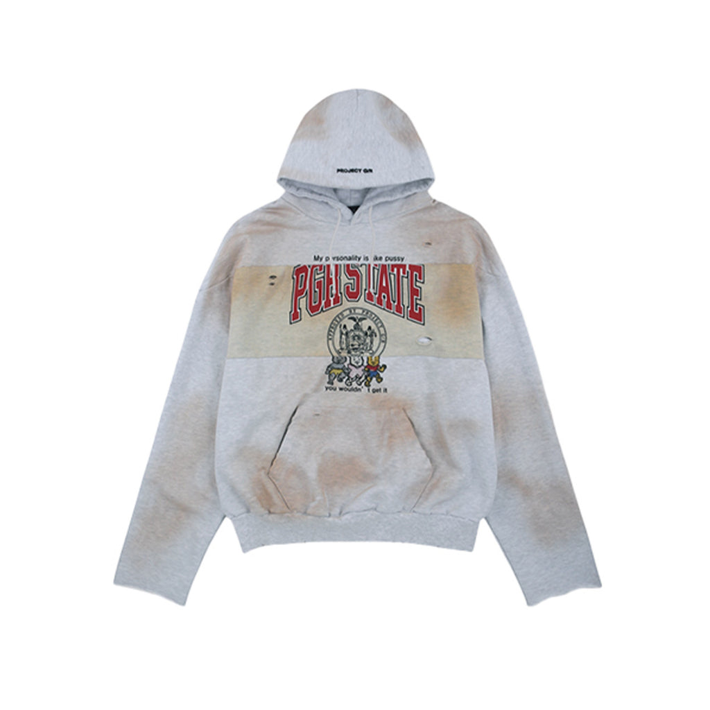 GRAILZ Men's Women's Spring And Autumn Cotton Do-Over Letter Printed Hole Breaking Loose Hooded Sweatshirt Ngvp #1912