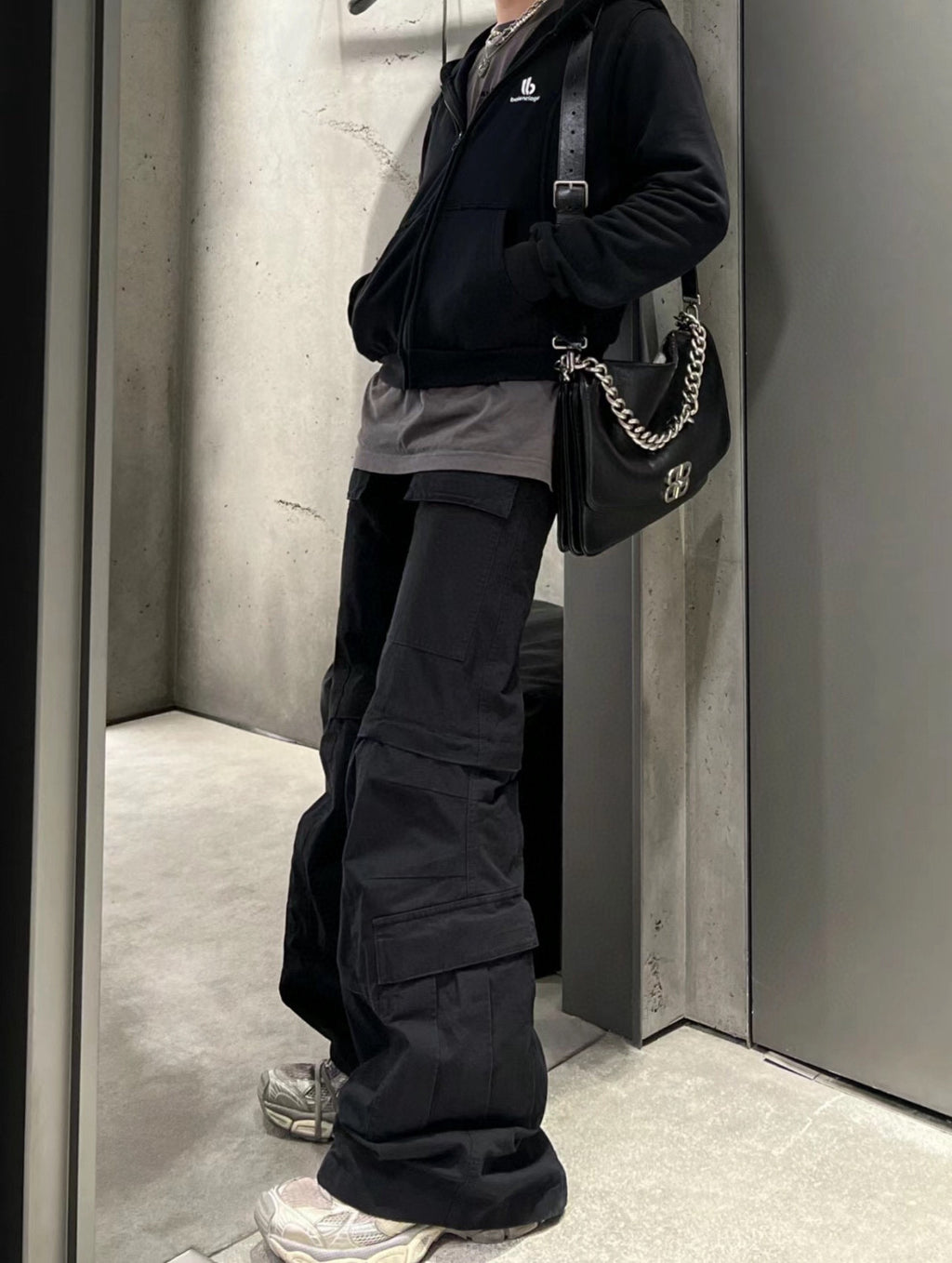 Balenciaga Men Women Solid Color Mid Waist Loose Flare Work Pants High Street Casual Four Seasons Cotton Trousers Ngvp #1691