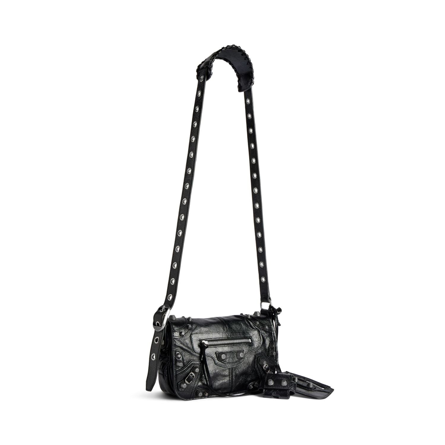 Balenciaga Le Cagole  Men's And Women's Fashion Casual Solid-Color Fine-Grain Lambskin Flap Bag with Adjustable Shoulder Strap Motorcycle Bag Crossbody Bag Bags #78492