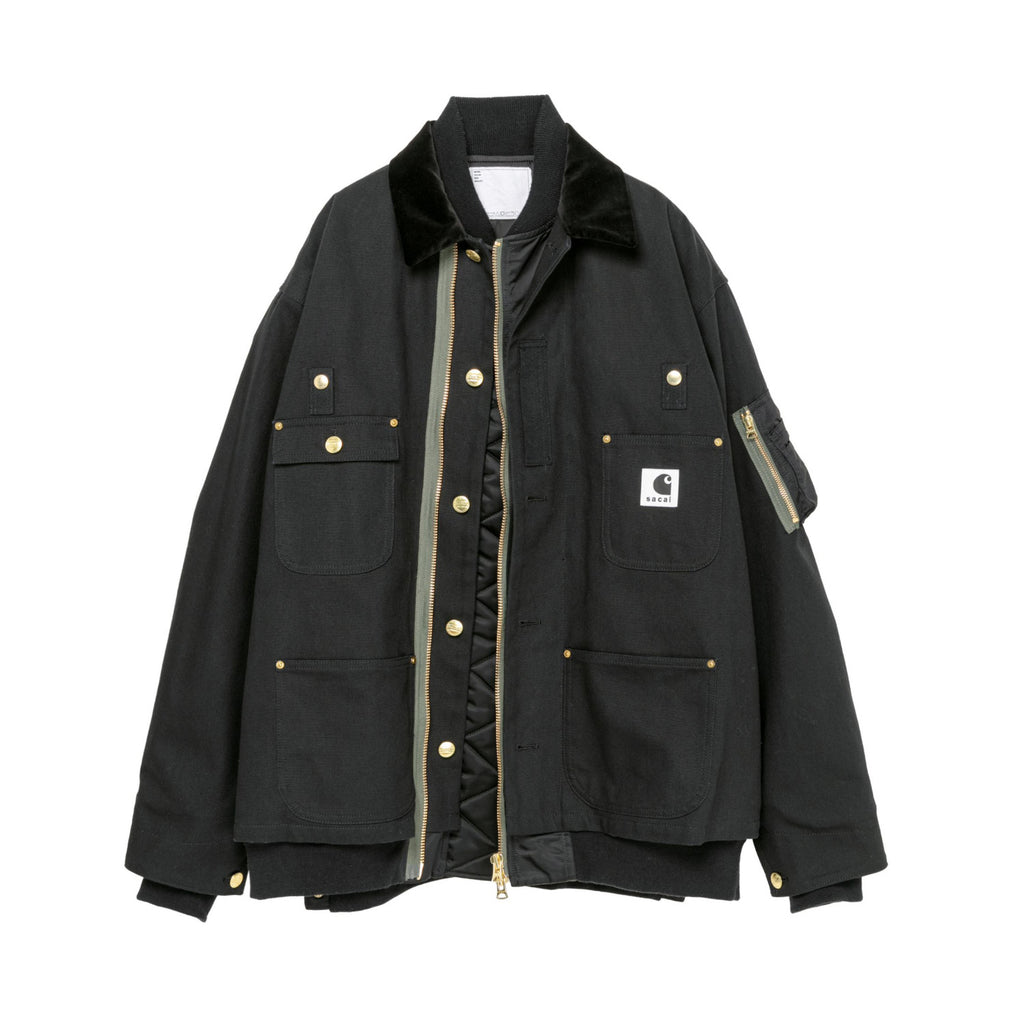 Sacai Carhartt WIP Canvas x MA-1 Jacket Michigan Men's Fall And Winter Loose Casual Fake Two Pieces Splicing Jacket #96979