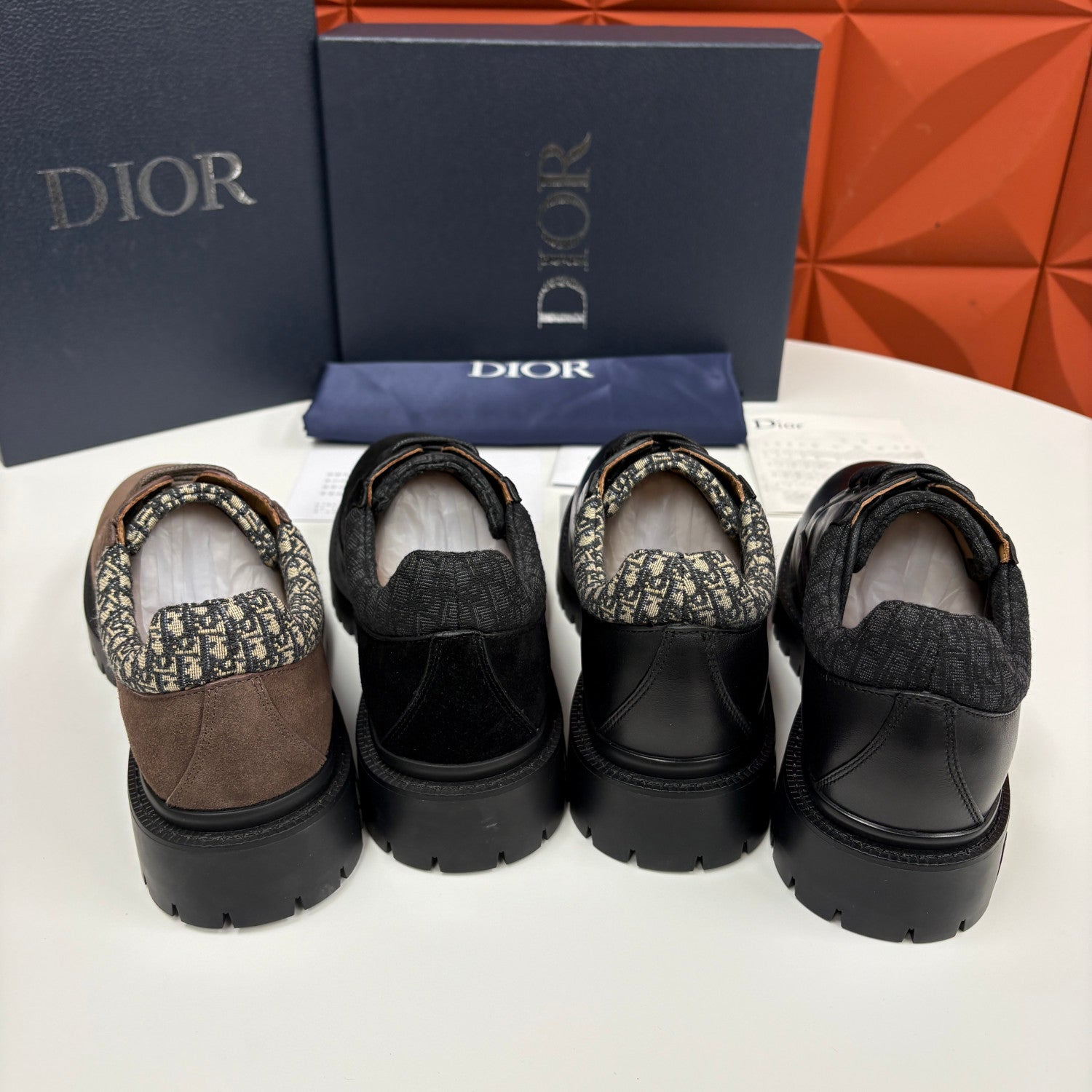 DIOR Dior Explorer III Derby Shoe Black Smooth Calfskin and Black Dior Oblique Jacquard #336111