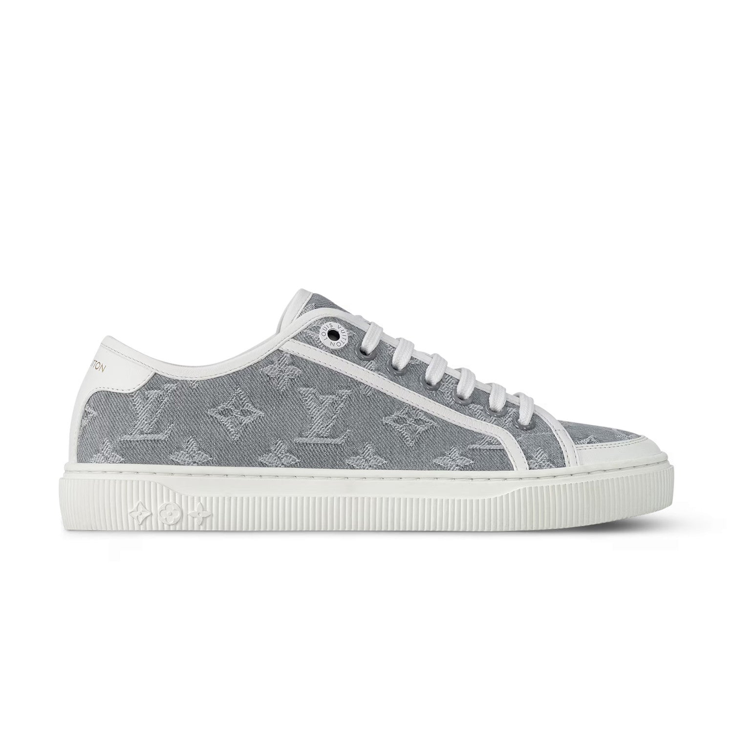 Louis Vuitton LV Lagoon Men's And Women's Solid Color Letter Print Lace-up Low-top Denim Leather Sneakers Shoes #77732