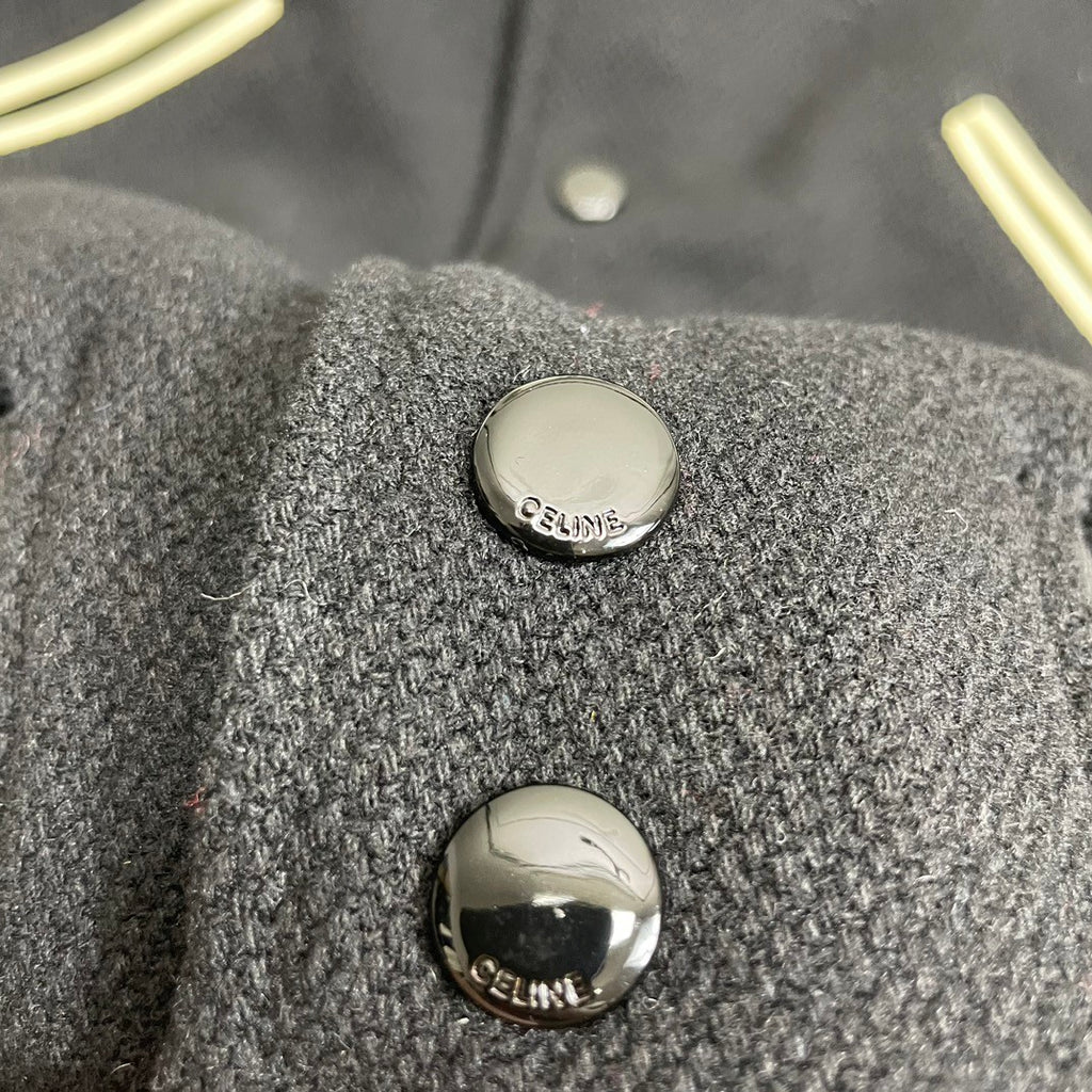Celine Men's Spring & Autumn Colorblocking Single Breasted Textured Wool Baseball Coat Long Sleeve Jacket Ngvp #1251