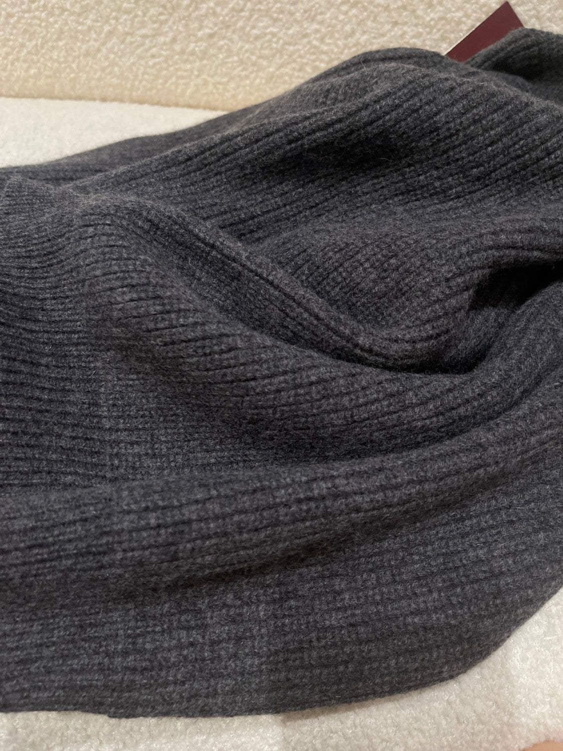 Gucci Wool Cashmere Rib Knit Sweater in Dark Grey and Black #332663
