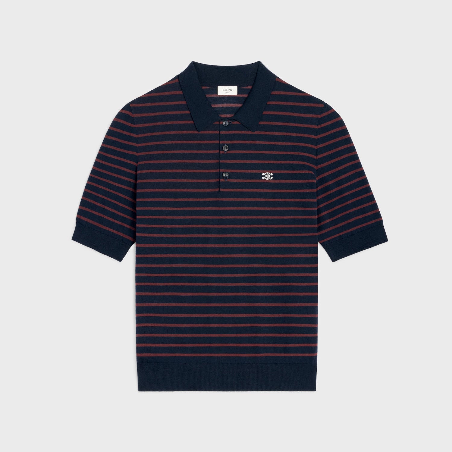 Celine Men's Summer Striped Color-block Short-sleeve Polo Shirt Knitted Fashion Casual T-shirt #78114