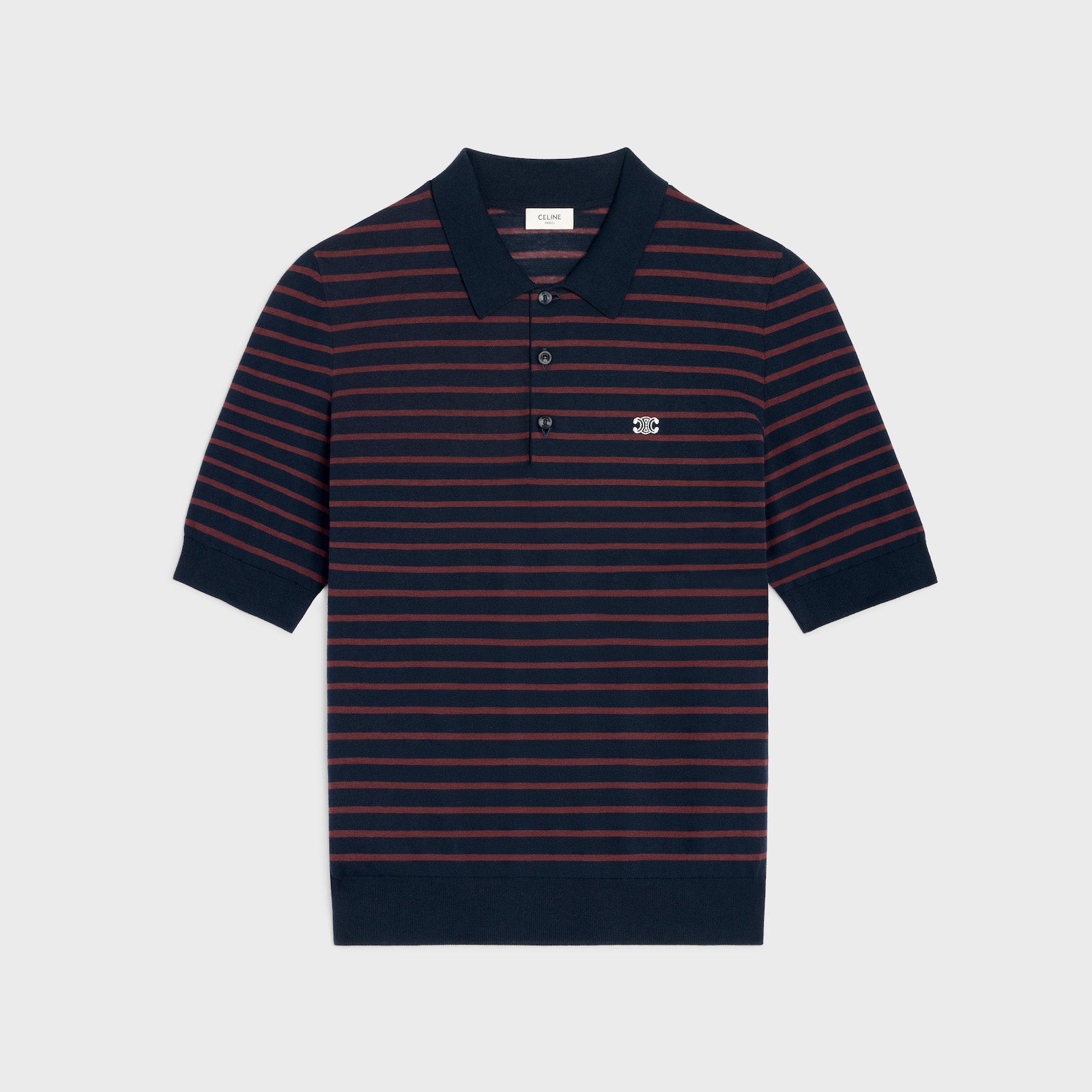 Celine Men's Summer Striped Color-block Short-sleeve Polo Shirt Knitted Fashion Casual T-shirt #78114