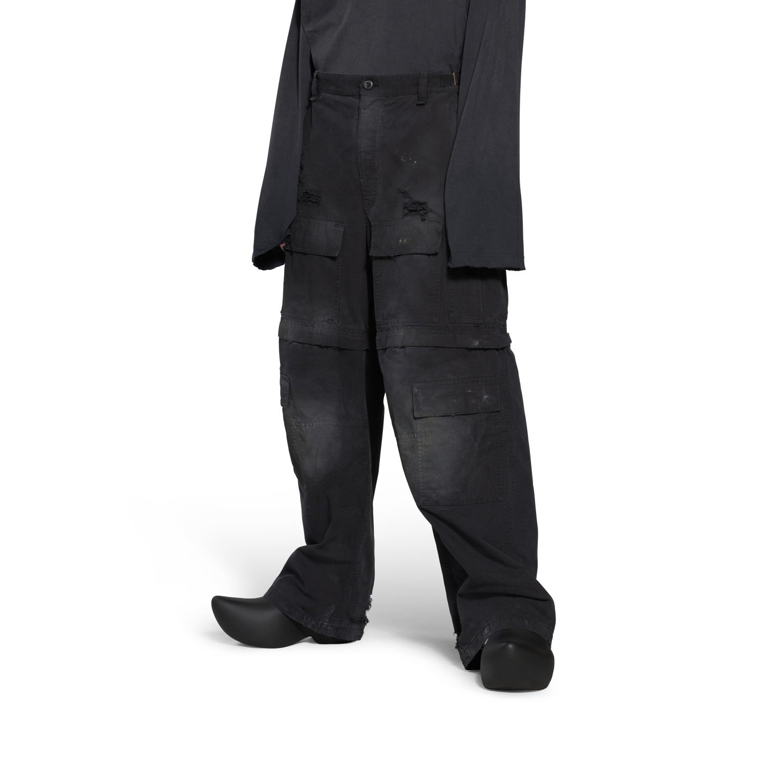 Balenciaga Men's Large Cargo Pants In Light Grey Ngvp #6428