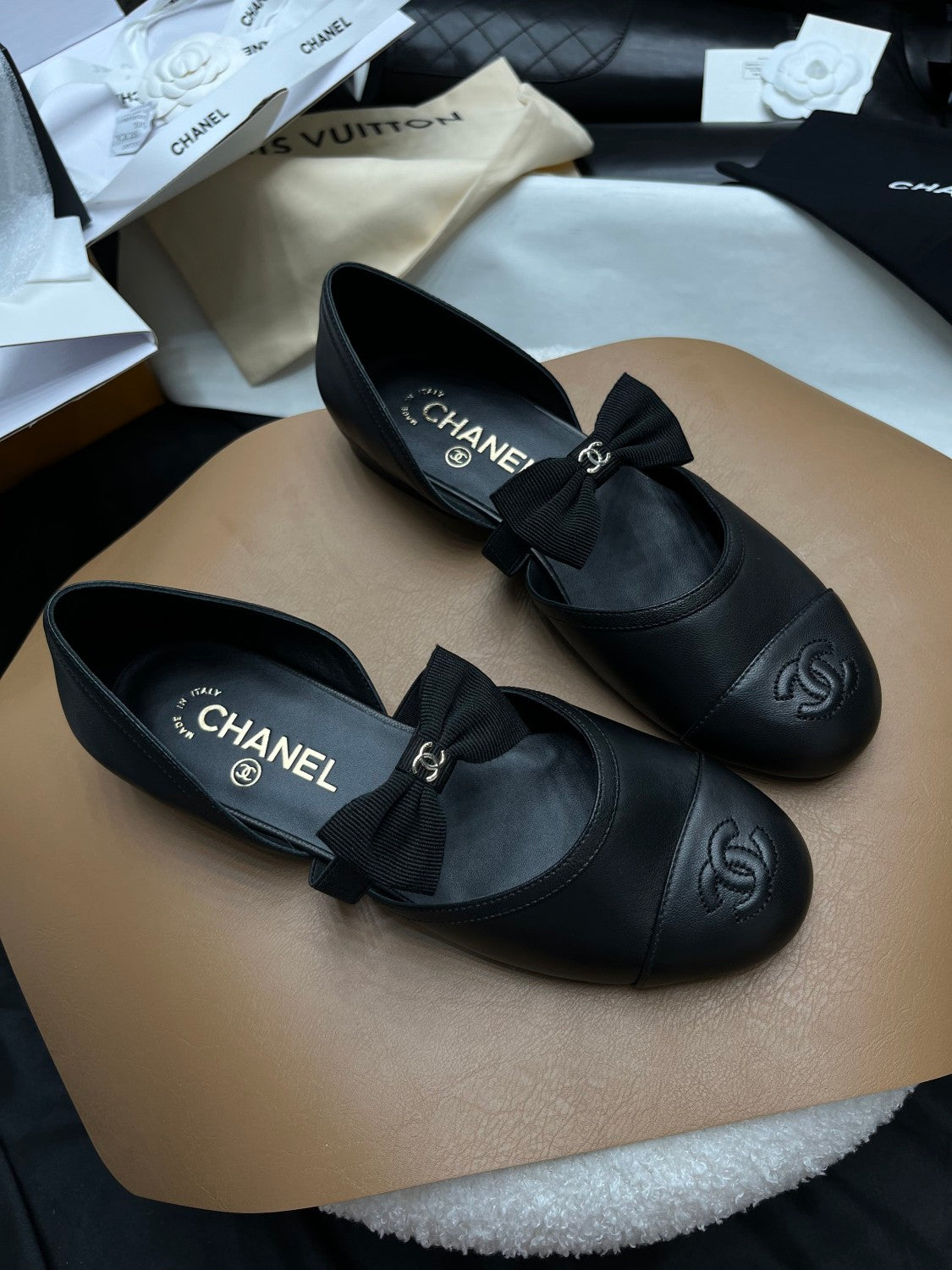 Chanel Women's Spring/Fall Fashion Classic Round Toe Slip On Leather Flat Low Top Mary Jane Dance Shoes Shoe #79239