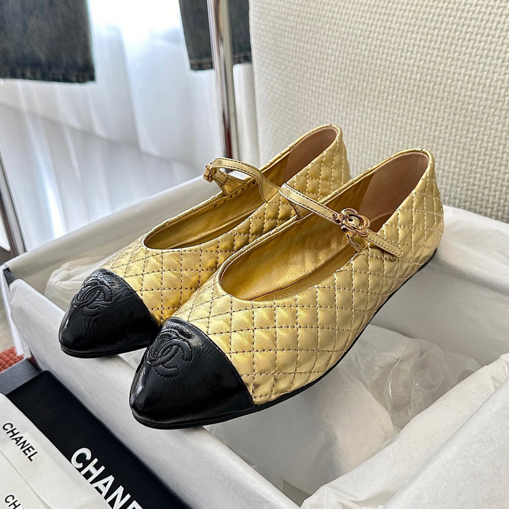 Women's Double C Embroidered Checkered Flat Mary Jane Shoes Four Seasons Round Toe Leather Casual Sandals Shoes #81475