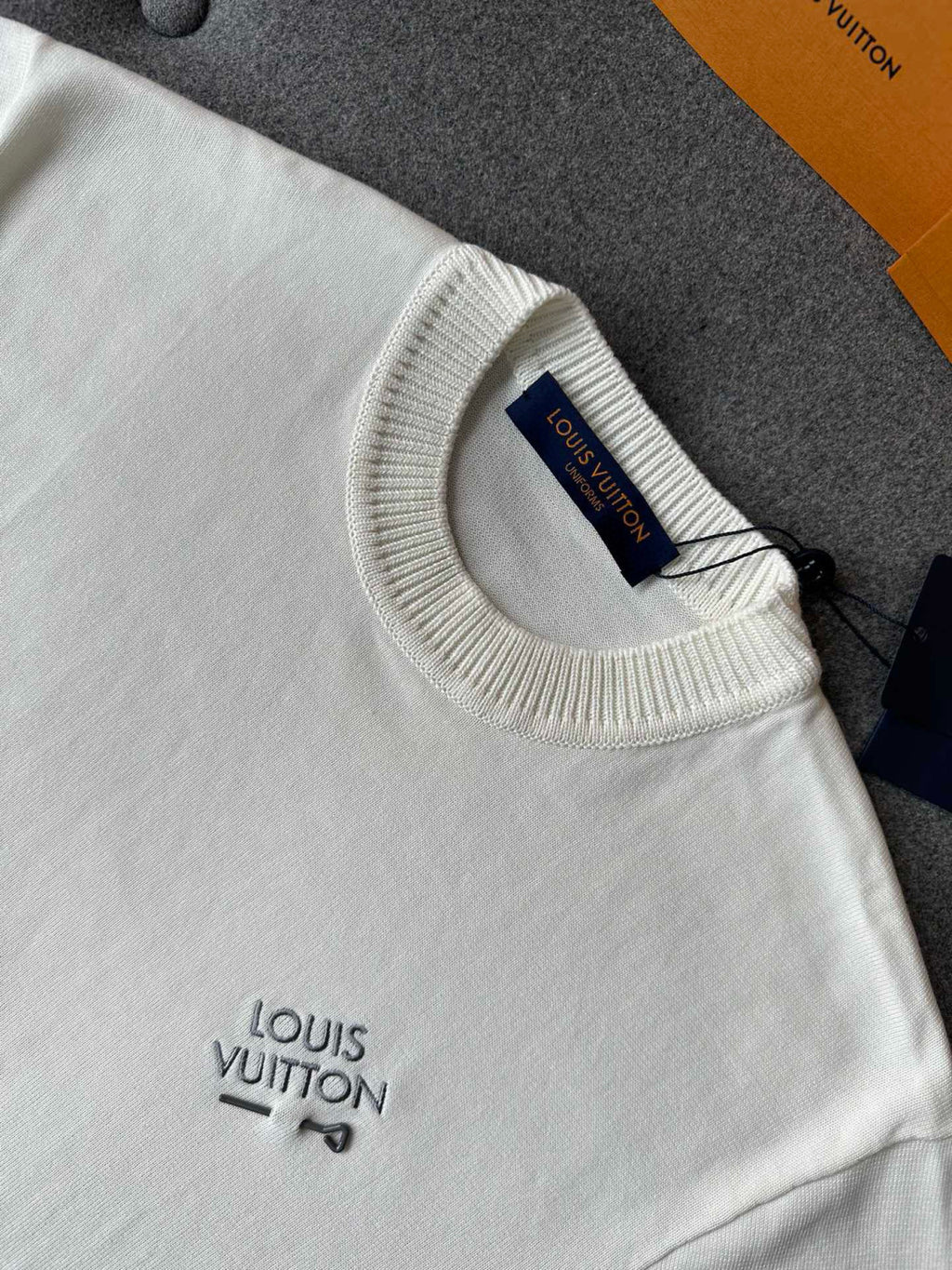 Louis Vuitton Men's Summer Embroidered Logo Round Neck Cotton Short Sleeve T-Shirt #98647