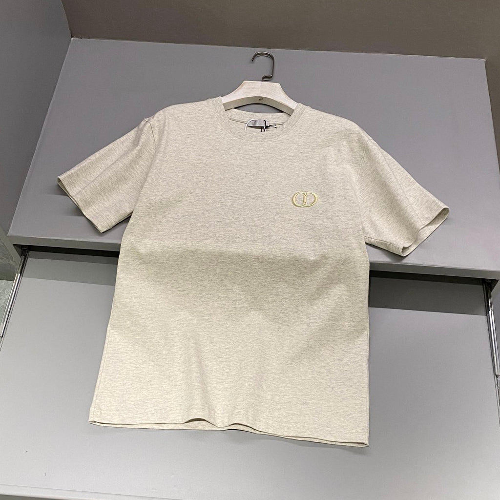 Dior Men's Summer Solid Color Embroidered Logo Round Neck Cotton Short Sleeve T-Shirt #99796