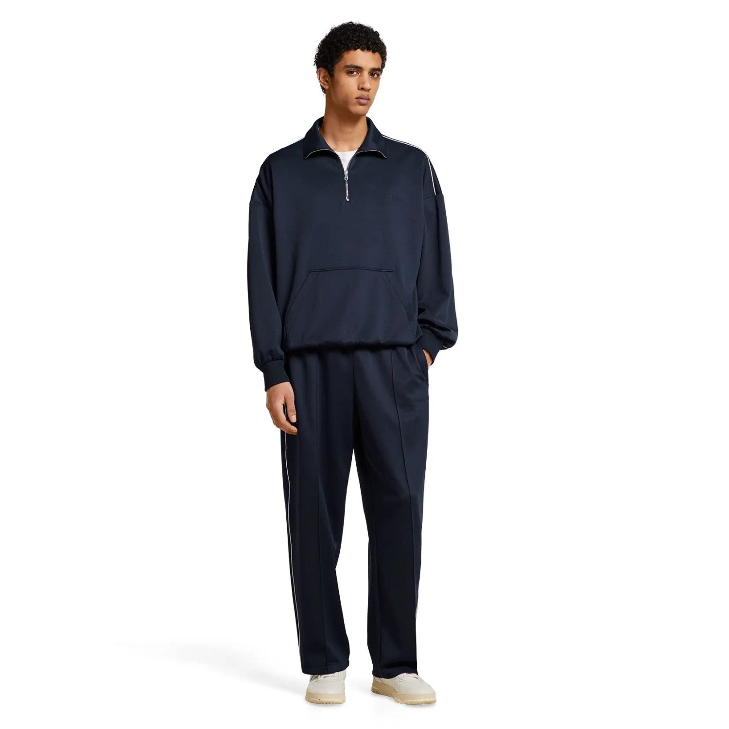 Gucci  Lido Men's Spring/Autumn Solid Color Printed Embossed Stand-up Collar Half-zip Long Sleeve Sweatshirt And Pants Suit Set #78136