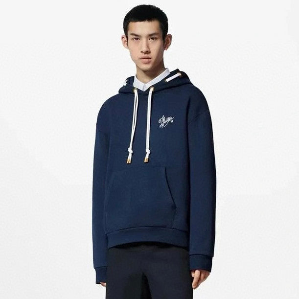 Louis Vuitton Men's And Women's Spring/fall Fashion Casual Hooded Pullover Solid Color Logo Print Drawstring Hoodie Sweatshirt #79211