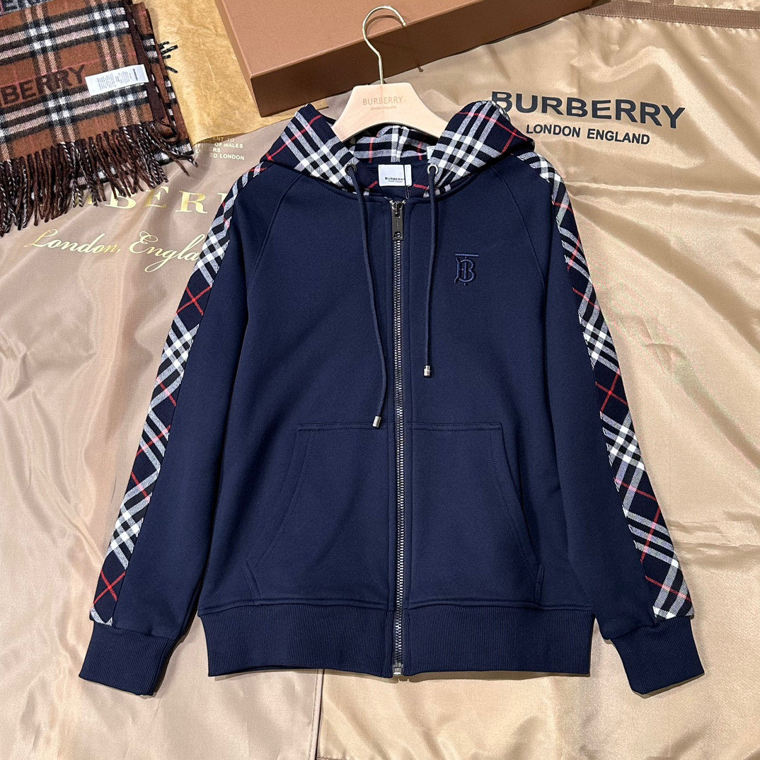 Burberry Long Sleeved Hooded Zippered Jacket #96461