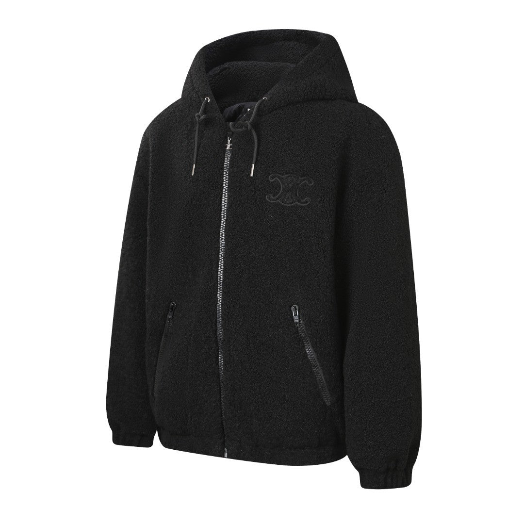 Celine Women's and Men's Embroidered Suede Padded Jacket stylish And Simple Wool And Cotton Jacket #332441