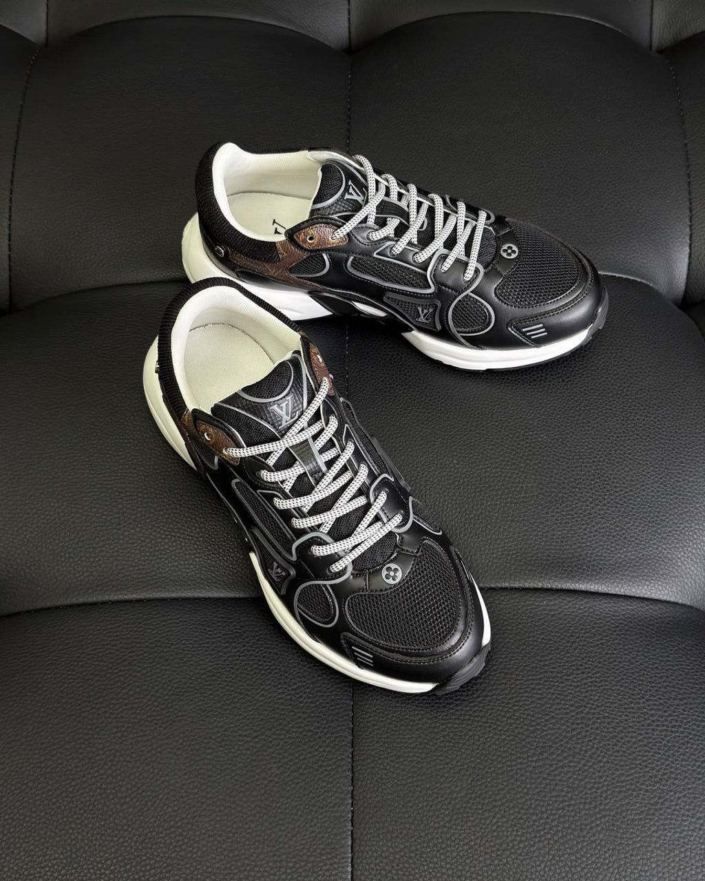 Louis Vuitton LV Olympia Men's And Women's Mesh Quilted Leather Low-top Lace-up Sneakers Shoes #76581