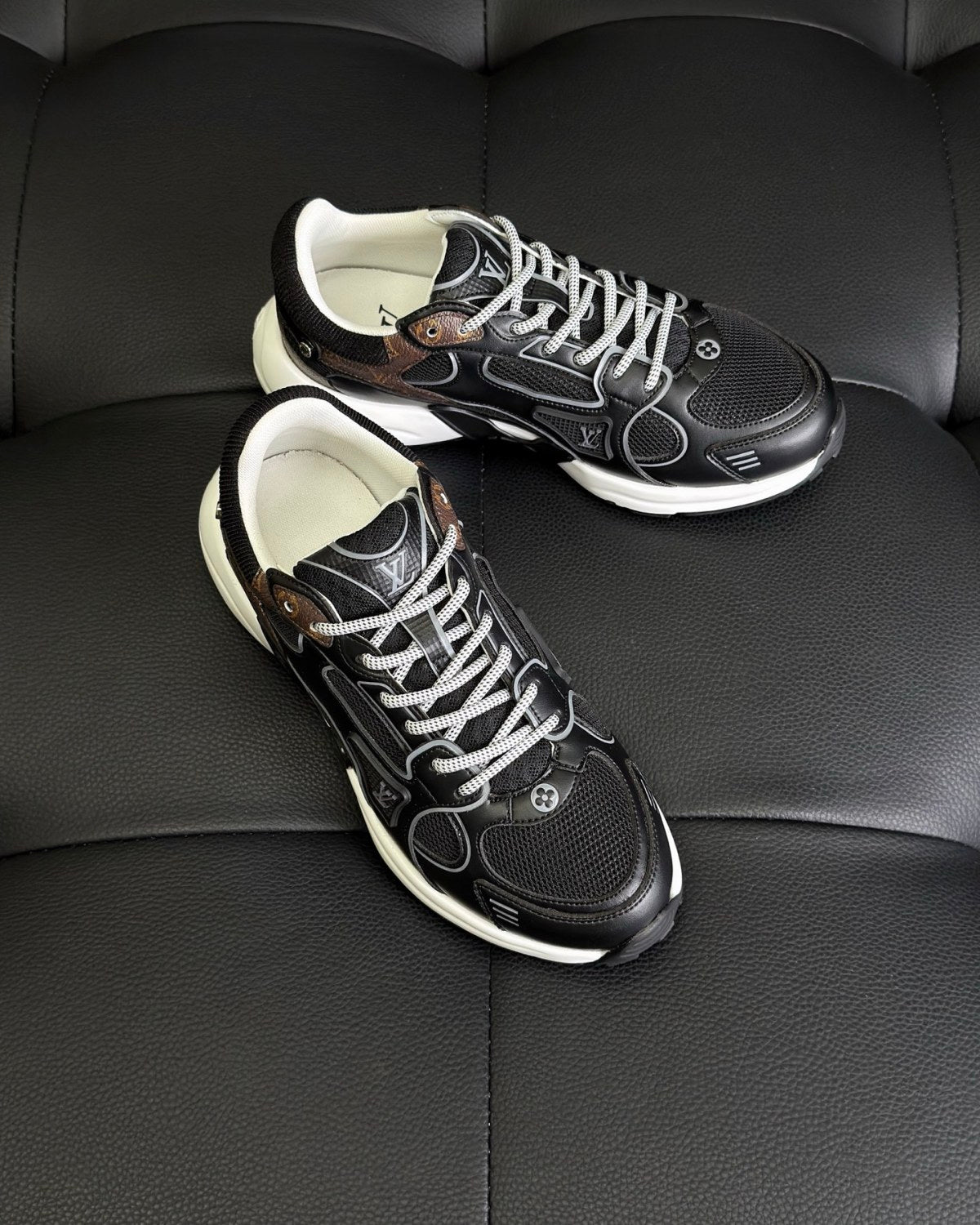 Louis Vuitton LV Olympia Men's And Women's Mesh Quilted Leather Low-top Lace-up Sneakers Shoes #76581
