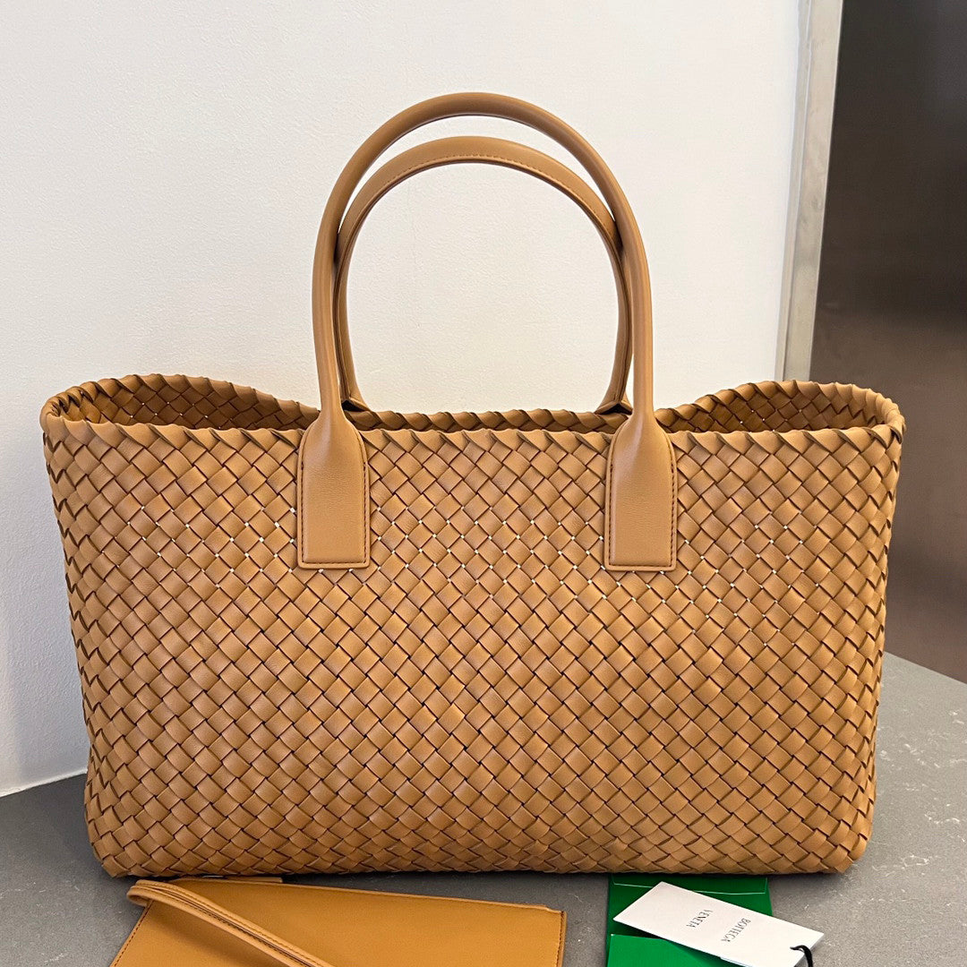 Bottega Veneta Women's Solid Color Sheepskin Woven Shopping Bag Shoulder Handbag Bag Bags #75333