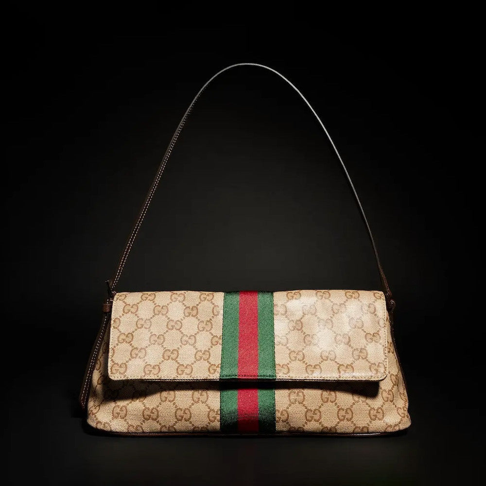 GUCCI Madison Medium Shoulder Bag in Blue GG Denim #383858