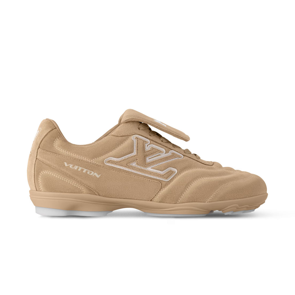 Louis Vuitton LV Footprint Soccer Men's And Women's Solid Color Suede Leather Round Toe Lace-up Low-top Sneakers Shoes #77695