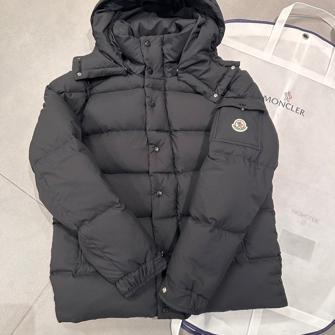 Moncler Men's Winter Solid Color Hooded Zipper Long Sleeve Puffer Down Jacket #73863